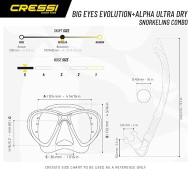 Набір для снорклінгу Cressi DS337050: маска та трубка для підводного плавання
