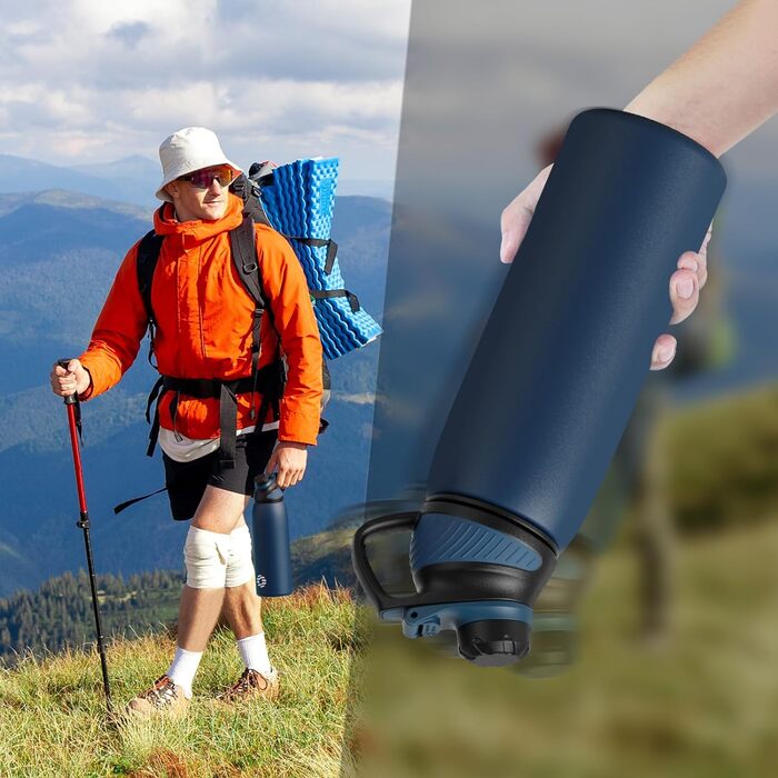Термобутилка Fjbottle з нержавіючої сталі для води та напоїв, магнітна кришка, об'єм 400/600/800/1000/1500 мл, спортивна, герметична, без BPA, для дітей та дорослих, підходить для газованої води, школа, спорт, фітнес