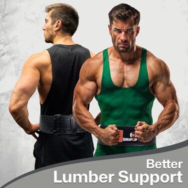 Пояс для важкої атлетики GripUp GP7, 100% шкіра, 4 дюйми, XL, для присідань, тяги, силових тренувань