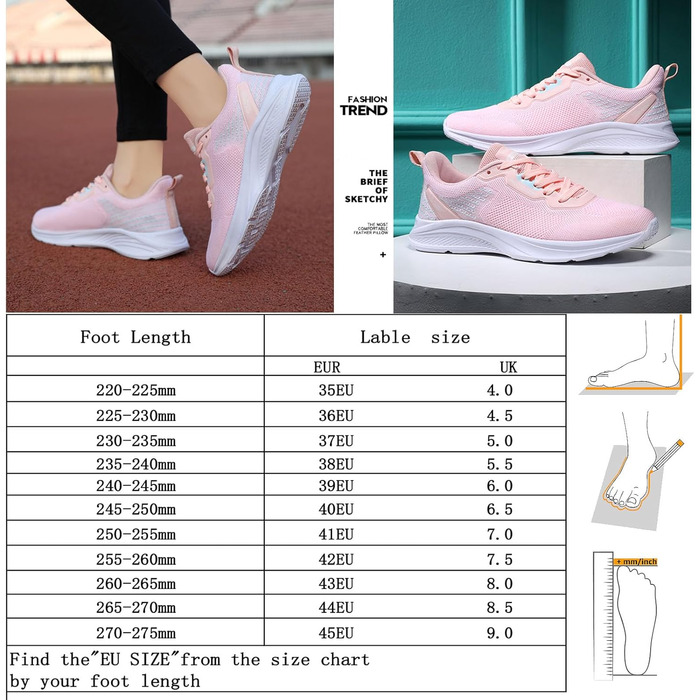 Спортивне взуття для жінок та чоловіків: кросівки для бігу, фітнесу, ходьби та повсякденного носіння. Розміри 35-45 EU, колір рожевий