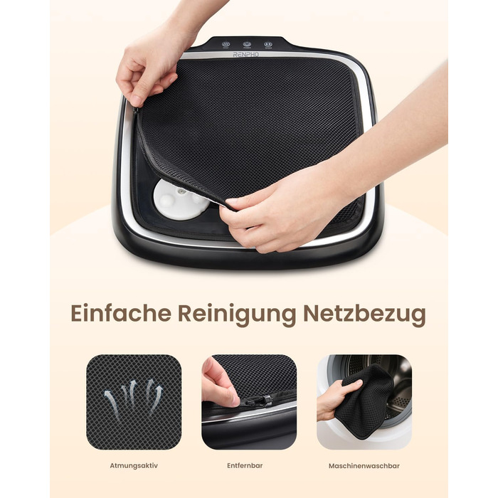 Масажер для ніг RENPHO з підігрівом, Shiatsu, електричний, 18 масажних роликів, для фасціїту п'ят, подарунок для жінок та чоловіків, розмір до 47, FM062
