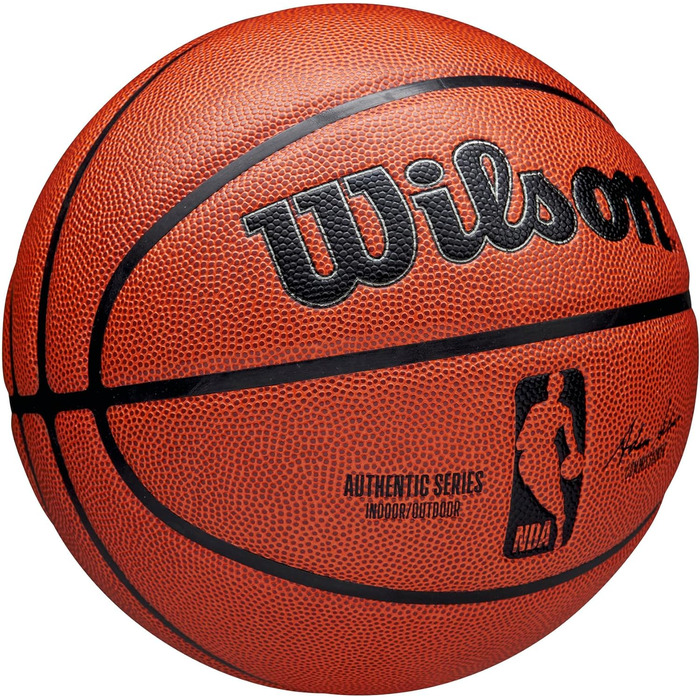 Баскетбольний м'яч Wilson NBA Authentic Series для залу та вулиці, розмір 7, помаранчевий, універсальний