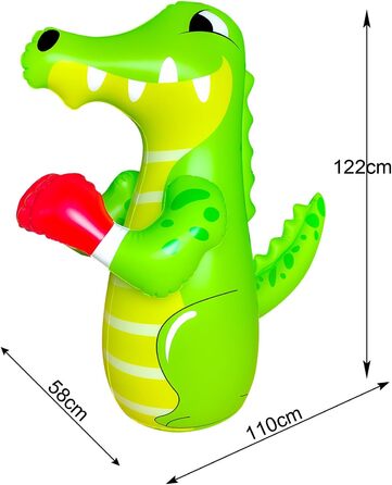 Дитячий боксерський мішок з підставкою для кікбоксингу. Надувний боксерський манекен Crocodile. Для хлопчиків, спорт, активний відпочинок на вулиці