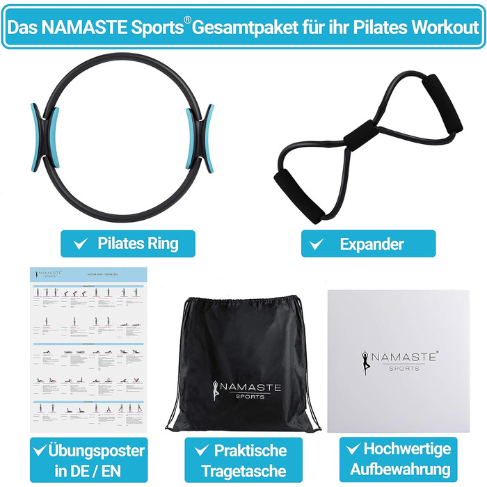 NAMASTE Sports Пілатес кільце для фітнесу з подвійним хватом, універсальний тренажер для пресу, ніг і сідниць