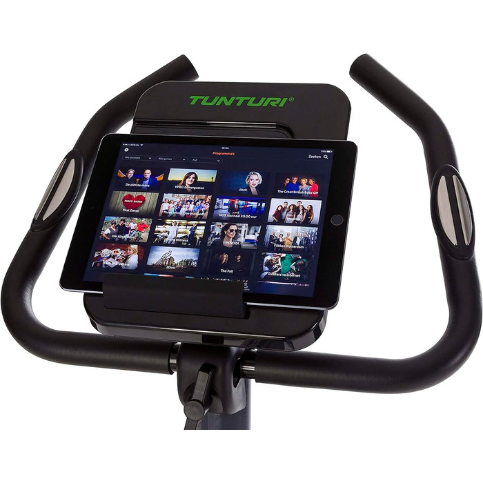 Велотренажер Tunturi Cardio Fit E30 з магнітною системою, LCD-дисплеєм, датчиками пульсу та тримачем для планшета, домашній ергометр для фітнесу