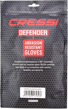 Рукавички Cressi Defender Black 2mm для дайвінгу з Dyneema/HPPE