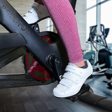 Велосипедні туфлі для жінок, шосейні велотуфлі з шипами, сумісні з Peloton SPD ARC Look Delta, унісекс, велотуфлі для занять фітнесом в приміщенні та на вулиці, 41 EU, білі