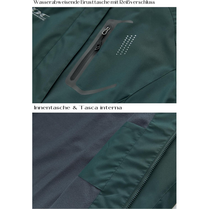 Жіноча водонепроникна куртка-дождевик Softshell для походів та прогулянок, перехідна outdoor-куртка з капюшоном, XL, темно-зелена