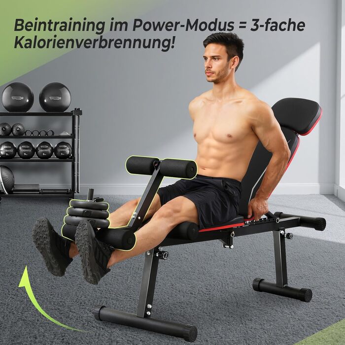 Регульована лавка для тренувань з гантелями, 9 положень спинки, складана, вантажопідйомність 550 кг, для силових тренувань всього тіла, великі чоловіки