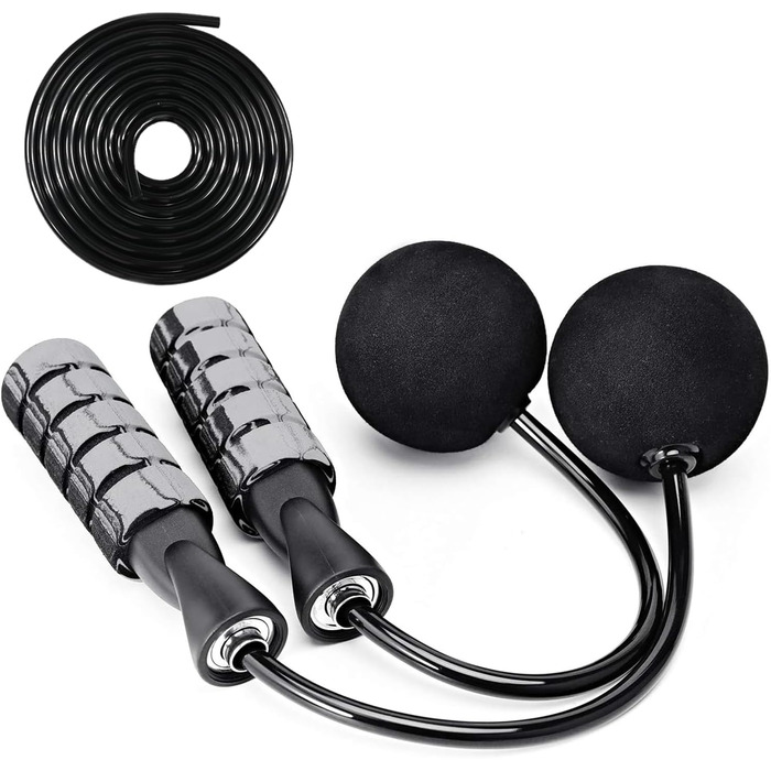 Стрибувальна скакалка Coniflor 2-в-1 для жінок, чоловіків та дітей - без перекручування, з підшипниками та зручними ручками для швидких фітнес-тренувань (Сірий)