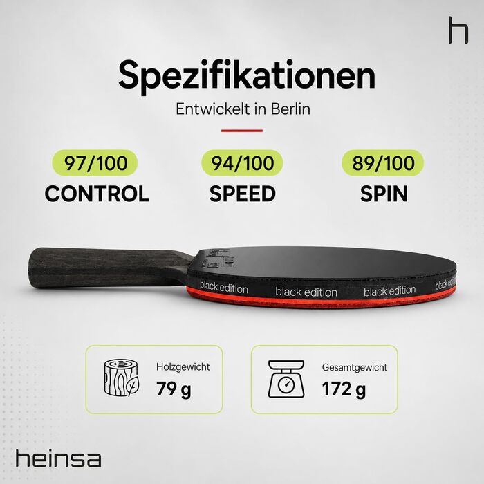Ракетка для настільного тенісу Carbon Profi Black Edition ITTF (Горіх) з м'ячами та чохлом