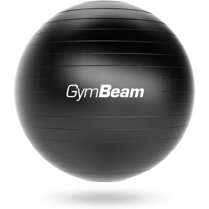 Гімнастичний м’яч GymBeam 85 см з насосом, чорний – для стабільності, контролю тіла, зміцнення м’язів і профілактики болю у спині