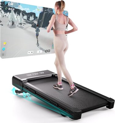 Walking Pad Superun –Бігова доріжка для дому з нахилом, 3.0 PS, з додатком та пультом – до 136 кг, чорний