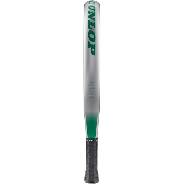 Ракетка для падел Dunlop Megamax Silber/Schwarz/Grün: Графітовий каркас, м'який серцевинний наповнювач Pro Eva, для початківців, кругла форма