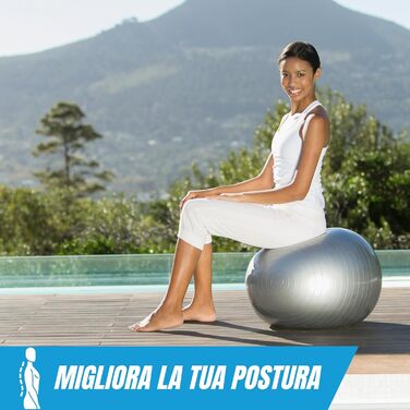 Фітбол TONKEY ACTIVE LIFE з насосом, 42-75 см – м'яч для йоги, фітнесу, реабілітації та вагітних, домашній тренажер