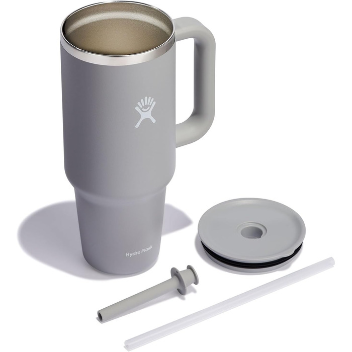 Термокружка Hydro Flask 1180 мл з подвійною вакуумною ізоляцією, прес-ін кришкою зі соломинкою, нержавіюча сталь, захист від розливу, Birch