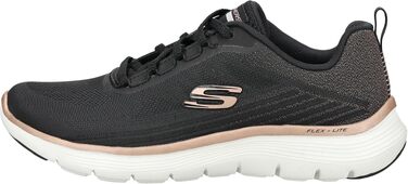 Жіночі кросівки Skechers Flex Appeal 5.0 — Спортивне взуття з дихаючої сітки, чорні з рожевою обробкою (розмір 39.5 EU)