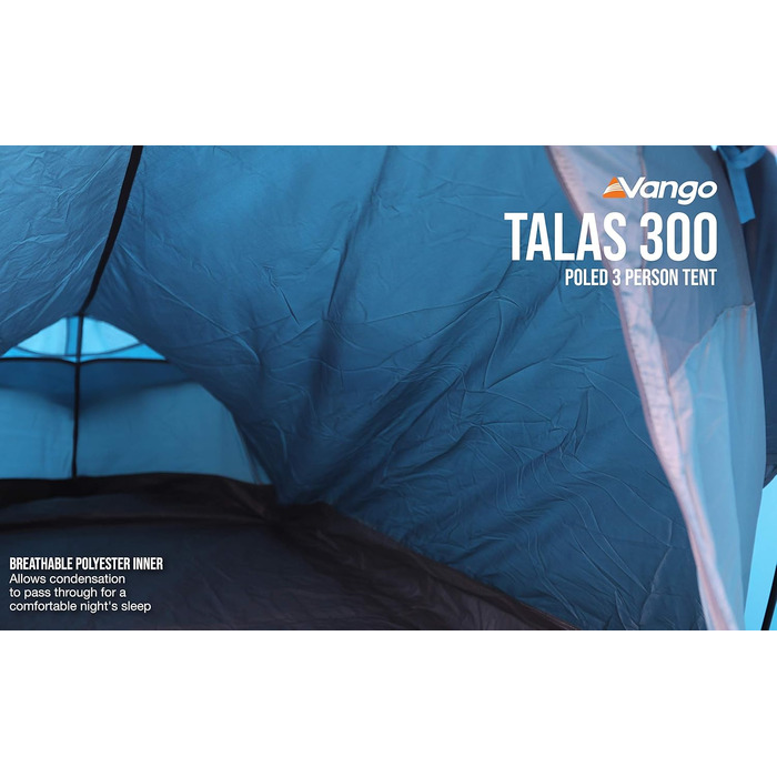 Намет Vango Talas 300 Tunnel: 3-місний, водонепроникний, зелений для кемпінгу та пригод