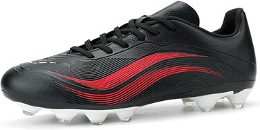 Футбольні черевики для чоловіків та хлопців, чорно-червоні, з шипами для штучного покриття, для тренувань та змагань