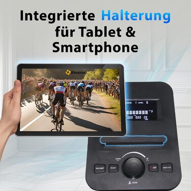 Велотренажер AsVIVA H22 Pro з Bluetooth, магнітним мотором, вимірюванням пульсу та програмами тренувань, сумісний з Kinomap App, для дому