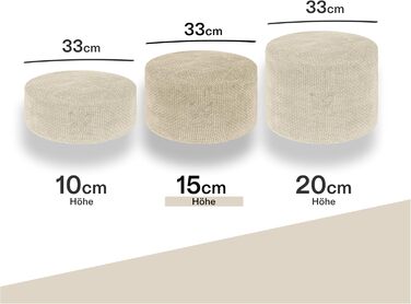 Крісло для медитації Cushy™ Meditationskissen – кругле, 15 см, з наповнювачем з пшениці, для медитації та релаксації, Made in Germany, Miracle Vanilla