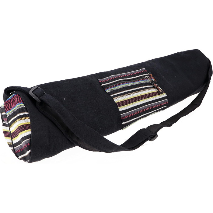 Сумка для йога-мату GURU SHOP, бохо, чорна, бавовна, 70x24x14 см, унісекс, з Непалу