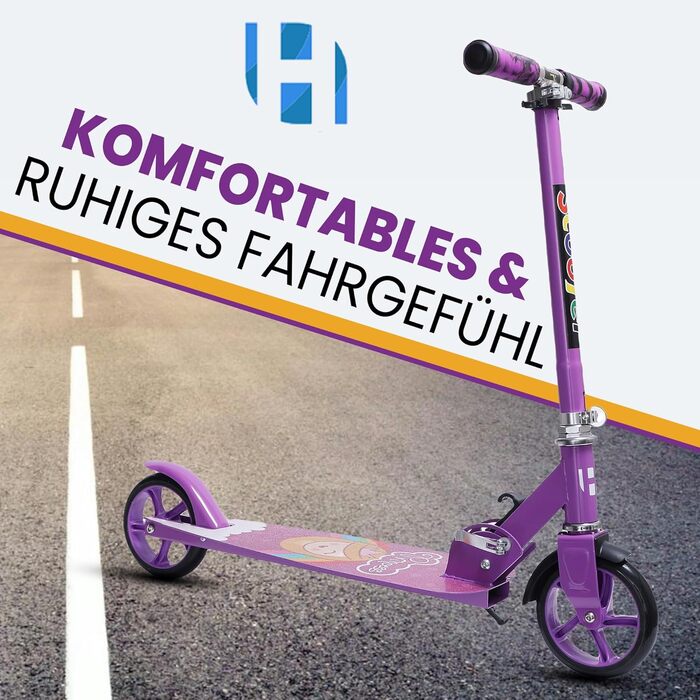 Самокат дитячий Habib Cityroller складаний, регульований, з широкою декою, фіолетовий (6-16 років)