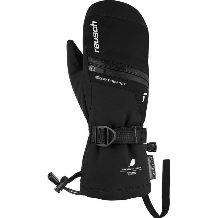 Дитячі гірськолижні рукавички Reusch Softshell з пуховим утеплювачем, чорно-сріблясті, розмір 4.5