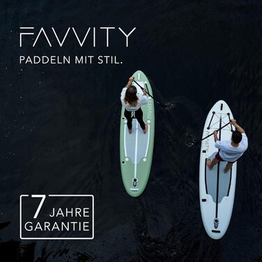 Надувна SUP-дошка FAVVITY Polarweiß, ультралегка, напівкарбон, до 150 кг, комплект для веслування стоячи, 7 років гарантії, універсальна для всіх