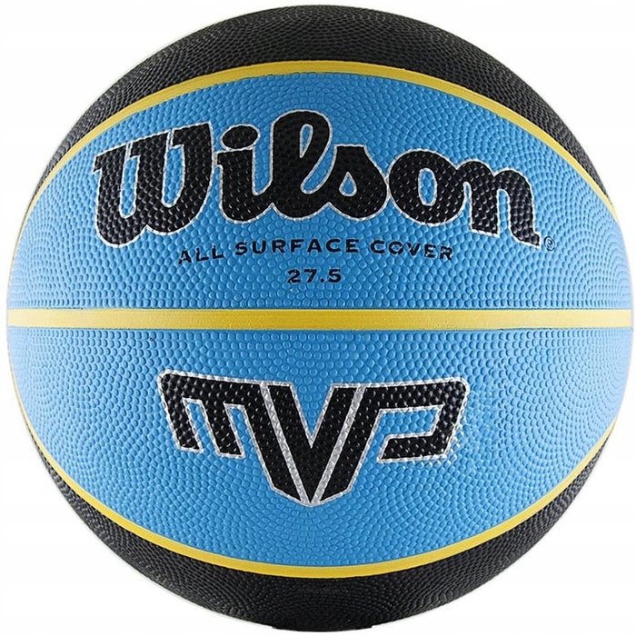 Баскетбольний м'яч Wilson MVP, розмір 5, чорно-синій, гумовий