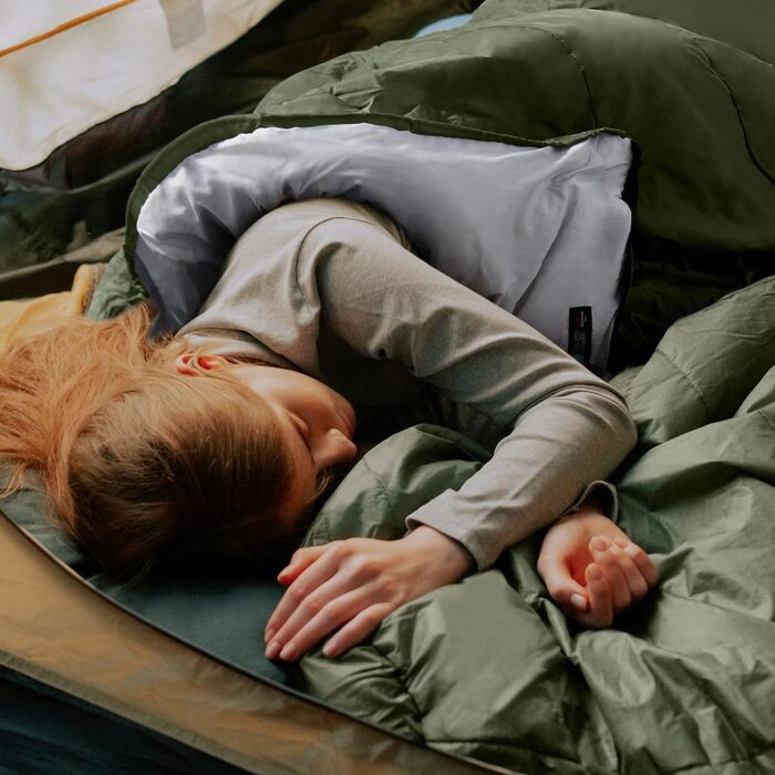 Спальний мішок Naturehike 3-сезонний, ультралегкий, водонепроникний, з'єднуваний, 220 x 85 см, для дорослих (синій/зелений)