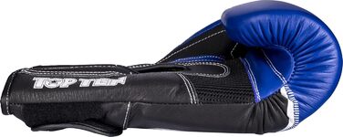 Боксерські рукавички TOP TEN '4Select' з натуральної шкіри (синьо-чорні, 16 oz, стандартні)