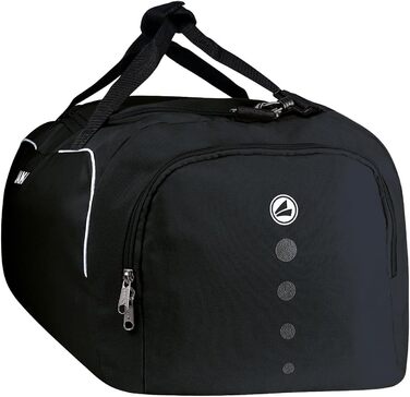 Спортивна сумка JAKO Classico Junior чорна 45x30x30 см для чоловіків, з внутрішньою кишенею, містким основним відділенням на двосторонній блискавці та сітчастою кишенею