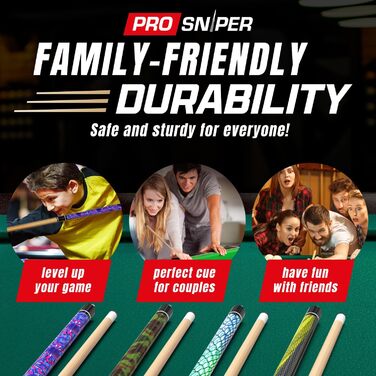 Набір біліардних київ преміум-класу (4 шт.) | 147 см, 539 г канадський клен | Низький відгін, 4 крейди | Для дому та барів