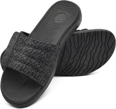 Чоловічі шльопанці ONCAI для душу та басейну з липучкою, відкриті пальці, спортивні, літні, для дому, відпочинку, м'яка гумова підошва, розмір 40-49, чорний