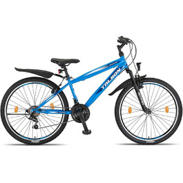 Гірський велосипед Talson 26 дюймів, 21-швидкісна Shimano, амортизаційна вилка, освітлення, синій
