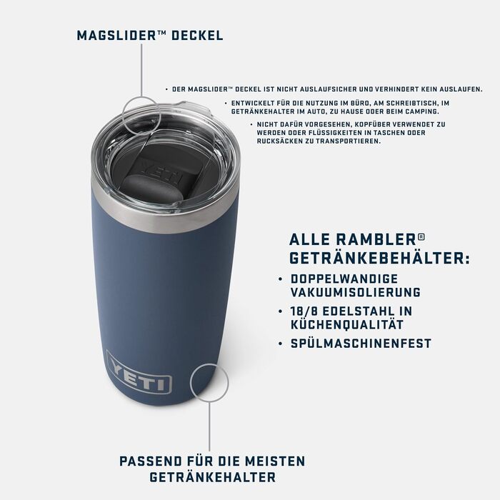 Термокружка YETI Rambler 10 oz (295 мл) з кришкою MagSlider, нержавіюча сталь, вакуумна ізоляція, Navy