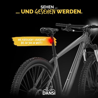 Набір передніх велоліхтарів DANSI StVZO I LED – яскраве світло (25/10 Lux, акумуляторний)