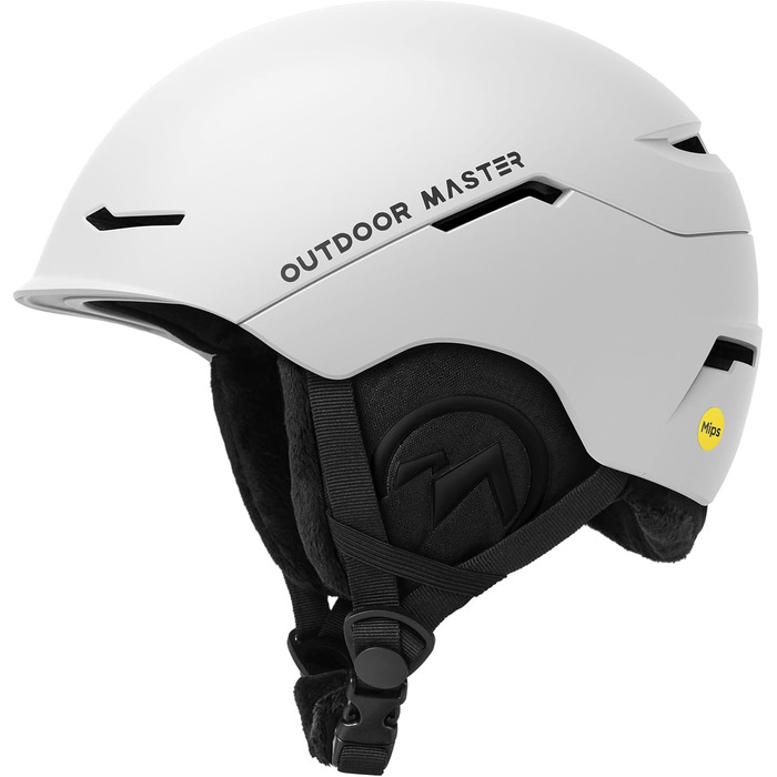 Гірськолижний шолом OutdoorMaster ELK MIPS для сноуборду, чоловіків, жінок і підлітків, перламутрово-білий, розмір L