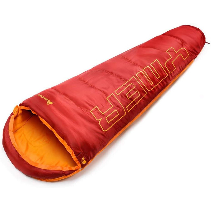 Дитячий спальний мішок Meteor Premium для кемпінгу та відпочинку на природі: літо, ультралегкий, для дітей, комфортний, для підлітків, зручний, теплий, маленький, маленький, темно-зелений/зелений (червоний/помаранчевий)