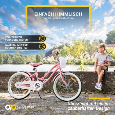 Дитяче велосипед Actionbikes 16/18/20/24 дюйми - V-Brake гальма, захистники, для дітей 4-12 років (дівчатка та хлопчики)