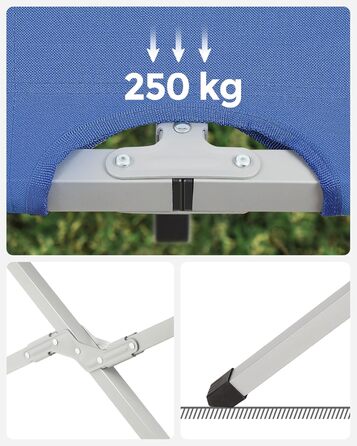 Кемпінгове ліжко SONGMICS - TÜV Rheinland, 210x72x45 см, блакитне