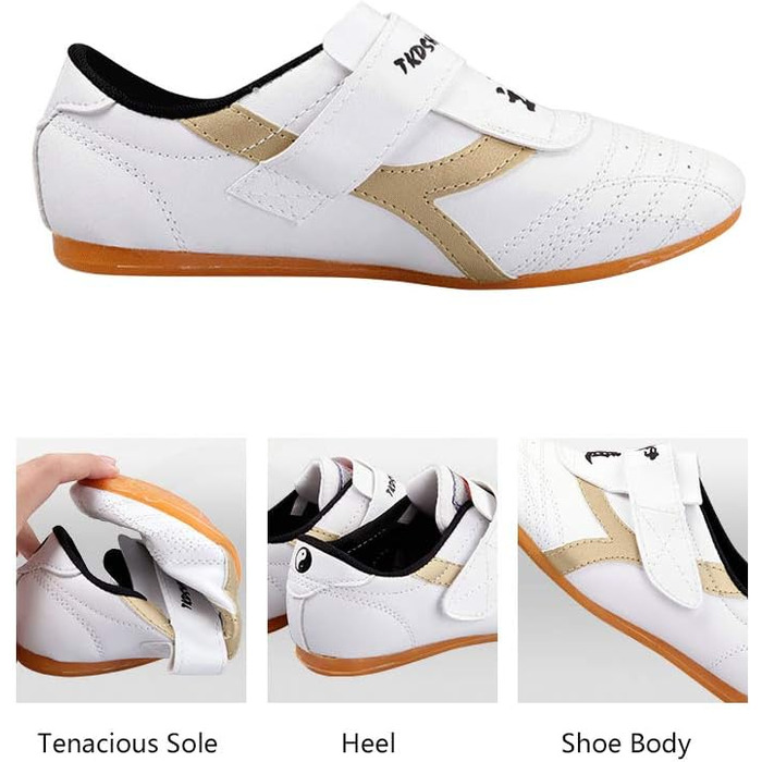 Взуття для Таеквондо Wakects: спортивні кросівки для Кунг-Фу, Тай-Чи, Таеквондо. Дитяче та доросле. Білий колір.