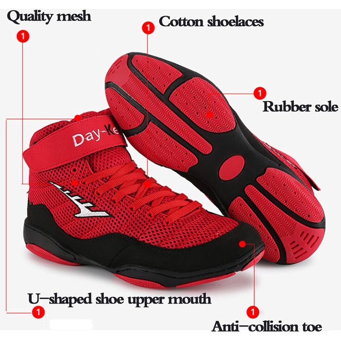 Дитячі боксерські черевики Ringerschuhe - зручні та стабільні для занять спортом, боксом, фітнесом та важкою атлетикою (46 EU)