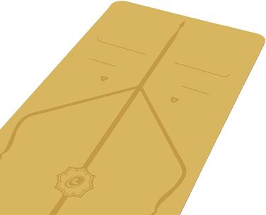 Йога-мат Liforme Golden Sand, біорозкладний, антиковзкий, екологічний, з унікальною системою розмітки