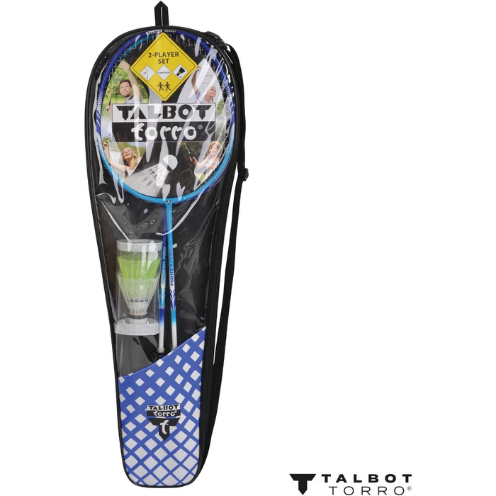 Набір для бадмінтону Talbot Torro Premium 2-Fighter Pro: 2 ракетки з графіту, 2 волани, сумка
