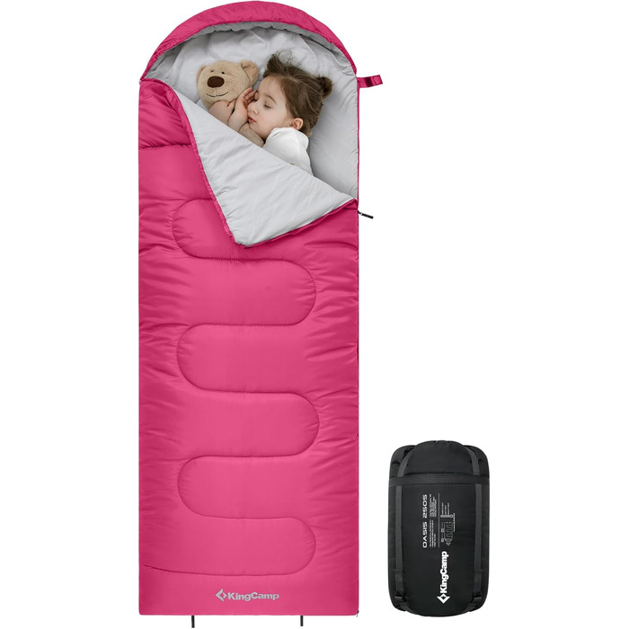 Дитячий спальний мішок KingCamp Rosa L для кемпінгу та піших прогулянок (3-4 сезони)