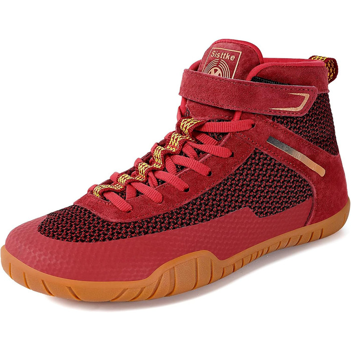 Жіночі борцівські черевики для боксу з плоскою підошвою (36 EU, широкі, червоні, однотонні)