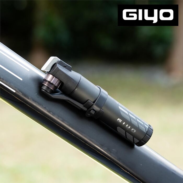 Міні велосипедний насос GIYO GM-45CT, двоступеневий, високий тиск і об’єм 80cc, алюмінієвий, для MTB, клапан Presta/Schrader/Dunlop, кишеньковий, 15,2 см, 30/100 Psi, вага 96,5г