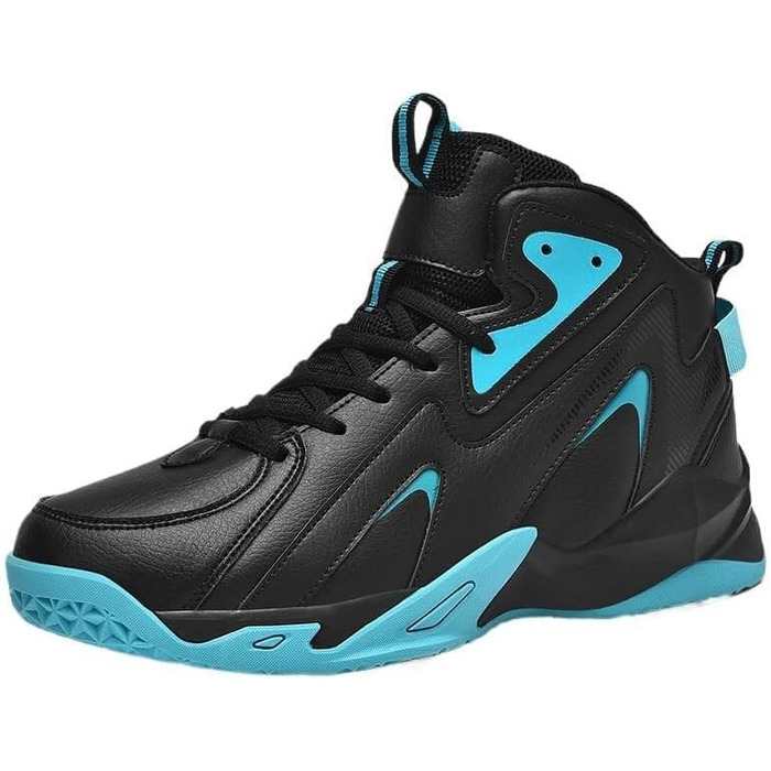 Чоловічі баскетбольні кросівки хай-топ великих розмірів, дихаючі, антиковзкі, амортизуючі, для спортивних тренувань, ціан, 44 EU